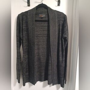 Ambiance Apperal - Black Open Knit Cardigan Sweater